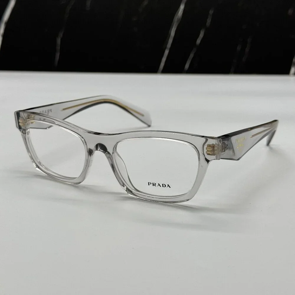 NEW PRADA PRB01V 12R1O1 WOMEN TRANSPARENT GRAY VPR B01 12R1O1 EYEGLASSES